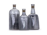 Set of 3 Folly Glass Bottles