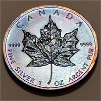 2009 CANADA - $5 .9999 Silver Round - Toned GEM