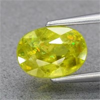 1.30ct 7.2x5.2mm Oval Natural Yellow Sphene