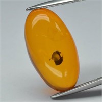 4.77ct 22x12mm Oval Cabochon Natural Orange Amber