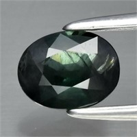 0.7ct 6x4.6mm Oval Natural Green Sapphire