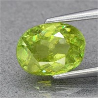 0.99ct 7.2x5.3mm Oval Natural Green Sphene