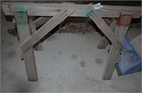 handmade wooden sawhorse