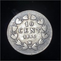 1866 Mexico 10 Centavos - RARE!