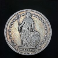1905-B Switzerland 1 Franc - Silver - Toning