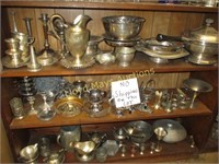 Vintage Silver Plate - Contents of 3 Shelves!