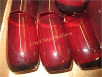 16pc Vintage Ruby Glass Tumbler Set