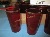 24pc Ruby Glass - Vintage Tumbler Sets