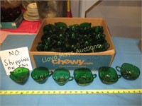Green "Oatmeal" Glass Punch Cup Set + Extras