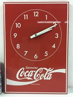Horloge publicitaire "Savourez Coca-Cola"