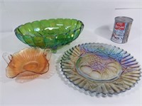 Vide-poche, centre table et plat en verre couleur