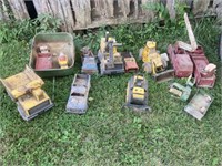 Assorted vintage metal toys