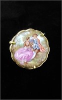 1-3/4" mini Limoges Porcelain Plate with Victorian