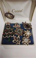 Collection of Vintage Rhinestone Jewelry Pins