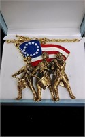American Glory Flag Necklace with Marching Men