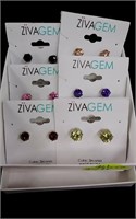 6 Pair of Earring Mother of Pearl Cards Ziva Gems