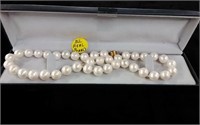 Gold Filled and Real Pearl Necklace 17” Large