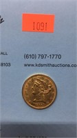 1861 $5.00 Gold Liberty