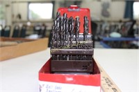 Drill Bits Small Metal Red Container 7"x2"x4"