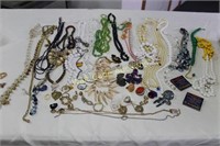 Costume Jewelry Mix Lot - Necklaces, Bangle