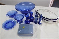 Serving and Dinnerware Blue Themed - Salt and