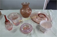Pink Home Decor lot - Vase, Bowl, Creamer, Nick