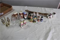 Salt and Pepper Shakers lot of 9 - Candle Holder,