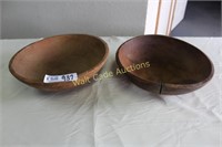 Wooden Bowls Set Of 2 15''Wide