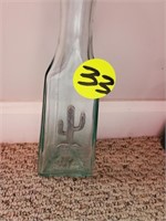 GLASS VASE WITH CACTUS IMPRINT