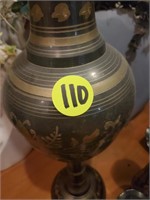 4 MADE IN INDIA ENGRAVED BRASS VASES