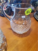 VERY NICE CRYSTAL PITCHER IN HONEY COMB