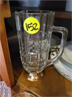 UNUSUAL 9 1/2" HEAVY PITCHER W/ SILVER STAND
