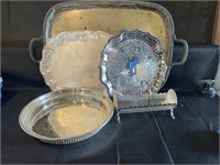 large lot of silver plate