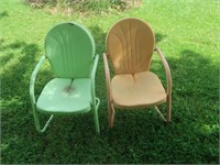 2 Vintage Outdoor Metal Chairs