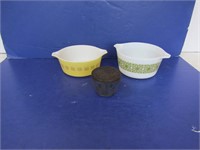 2 Vintage Pryex Bowls-6 1/2", Atlas Jelly Glass