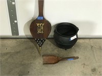 Billow, Ash Shovel & Cast Iron Pot