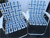 2 Aluminum Folding Lawn Chairs