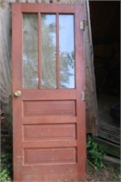 Wooden Entry Door w/3 Panes of Glass-32"x79 1/2"