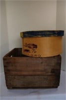 Vintage Wooden Crate*18x15x12") & Hat box