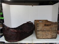 Vintage Wood Crate-18"x15"x12", Basket