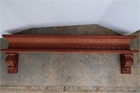 Ornate Wooden Mantle Shelf-42"x12"Hx5 1/4"D