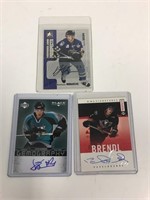 3 autographed hockey cards