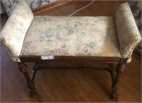 Settee/bench, upholstered 
27 x 24, sturdy seat