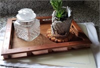 Glass cutting board Dansk wood tray succulent plan