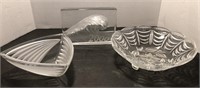 Glass Serving Dishes (1 cut glass) & 2000 Wave