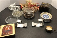 Assorted Napkin Rings and coasters