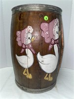 HAND PAINTED NAIL KEG - WOOD BARREL