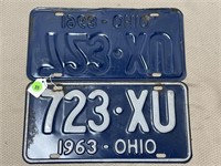 PAIR OF 1963 OHIO LICENSE PLATE