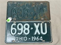 PAIR OF 1964 OHIO LICENSE PLATE