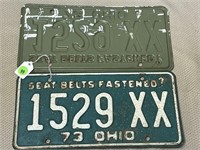 PAIR OF 1973 OHIO LICENSE PLATE